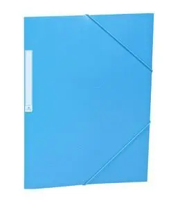 Carpeta Solapas Pp Folio Etiqueta Goma Azul Claro