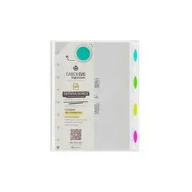 Separadores Ingeniox A5 Pp Transparente Neon 4 Pos