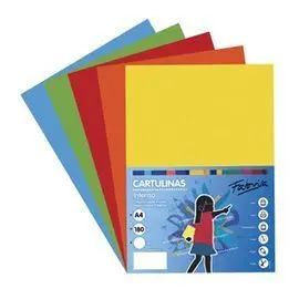 Cartulina 180G A4 50H Colores Fuertes Surtidos