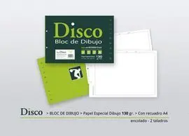 Bloc Dibujo Folio Disco 160R con Recuadro Encolado