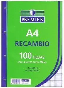 Recambio A4 100H 90Gr 4 Taladros Cuadro 4Mm Premie