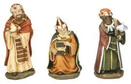Juego Reyes Adorando 11Cms. Resina
