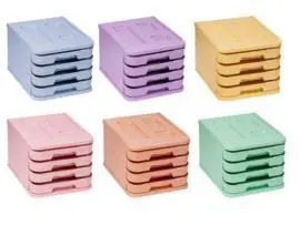 Organizador 4 Cajones de 5Cm con Portaetiquetas Az