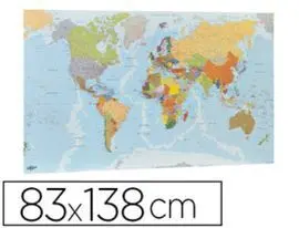 Mapa Mural Planisferio Plastificado Enrollado 83X1