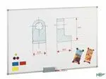 Pizarra Blanca Metalica 90X120Cm con Cajetin de Aluminio