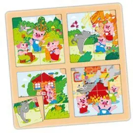 Juego Set Puzzle-Secuencias los 3 Cerditos Cenicie