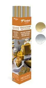 Expositor 25 Rollos Papel Kraft 3M Oro y Plata