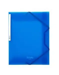 Carpeta Pp con Solapas y Cierre Goma Azul