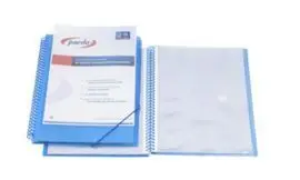 Carpeta 40 Fundas Espiral Goma Personalizable Azul