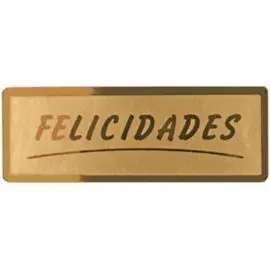 Etiquetas Oro Felicidades Rollo 300U 50X18
