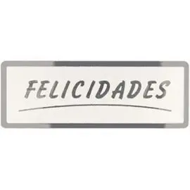 Etiquetas Plata Felicidades Rollo 300U 50X18
