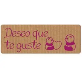 Rollo 300 Etiquetas Kraft Deseo que te Guste Panda