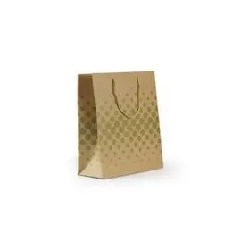 Bolsa Papel 180G Kraft Reciclado Puntos Oro 185X14