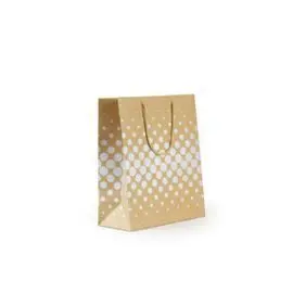 Bolsa Papel 180G Kraft Reciclado Puntos Plata 185X