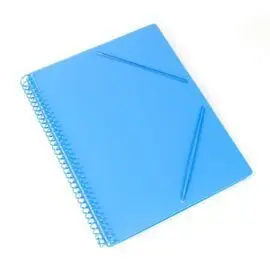 Carpeta Espiral 30 Fundas A4 Bolsillo Azul Pastel