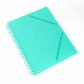 Carpeta Espiral 40 Fundas A4 Bolsillo Verde Pastel