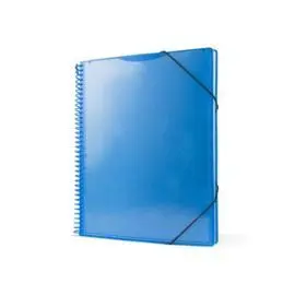 Carpeta Espiral 30 Fundas A4 Azul con Bolsillo