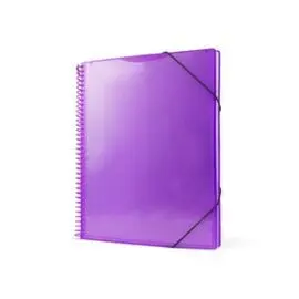 Carpeta Espiral 30 Fundas A4 Lila con Bolsillo