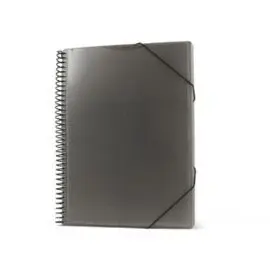 Carpeta Espiral 40 Fundas A4 con Bolsillo Negra