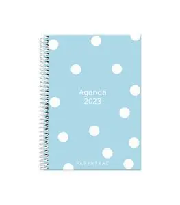 Agenda Anual 2023 A5 Dp White Dots Espiral Papertr
