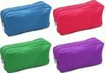 Estuche Doble Cremallera Rectangular Liso (21 cm. )