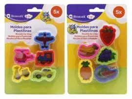 Moldes Plastilina Frutas y Transporte 5U