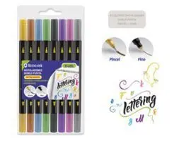Set 8 Rotuladores Doble Punta Metalizado Lettering