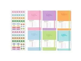 Expositor 12 Libreta Colores con Goma A5 80H
