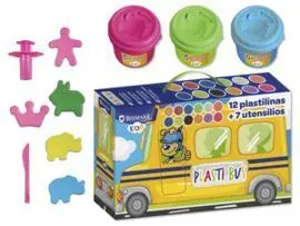 Set Autobus Plastilina 12 Colores+Utensilios