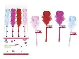 Expositor 12 Boligrafo Corazon Lentejuelas Love