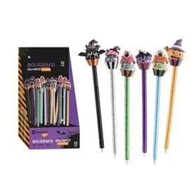 Expositor 12 Boligrafos Figuras Halloween Surtidos