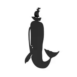 Marcapaginas Poliester Negro Moby Dick