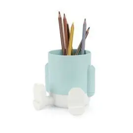 Portalapices Mr. sitty Azul Claro/Blanco