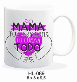Taza Ceramica 237Ml Mensaje Mama Tus Abrazos