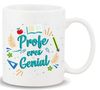 TAZA CON MENSAJE PROFE ERES GENIAL