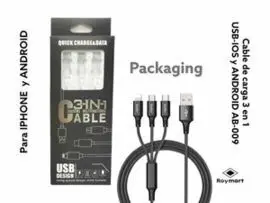 Cable de Carga 3 en 1 para Ios y Android Colores S