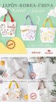 BOLSA TELA JAPANESSE STYLE KAWAII COLORES SURTIDOS