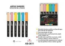 Estuche Acrilicos Gama Artist 6 Colores Pastel