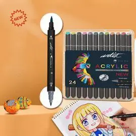 Estuche Acrilicos Doble Punta Artist 24 Colores