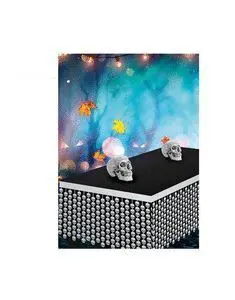 Decoracion Mesa Calavera Metalizada 400X70Cm