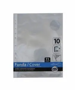 Fundas A4 Multitaladro Extra Gruesa Bolsa 10U