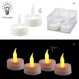 Set 4 Velas Tealight con Luz