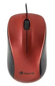 Raton Optico con Cable de 1200 Dpi Rojo Ngs