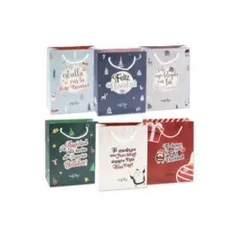 Surtido Bolsa Regalo Navidad Pequeña 6 Diseños 12