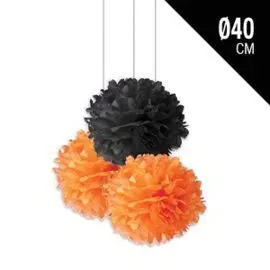 Pom Pom Papel Redondo Halloween Surtidos 40Cm 1 ud