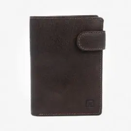 Cartera Hombre Vertical Exotic con Broche Marron