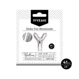 Globo Poliamida Letra y 41Cm-16 Plata Metalizado 1