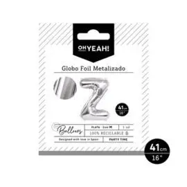 Globo Poliamida Letra Z 41Cm-16 Plata Metalizado 1