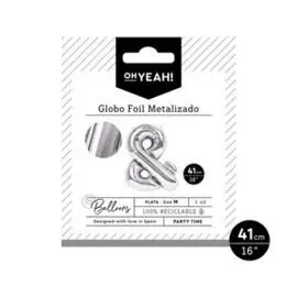 Globo Poliamida Letra 41Cm-16 Plata Metalizado 1
