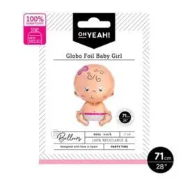Globo Poliamida Baby Girl Rosa 71Cm-28 Apto Helio